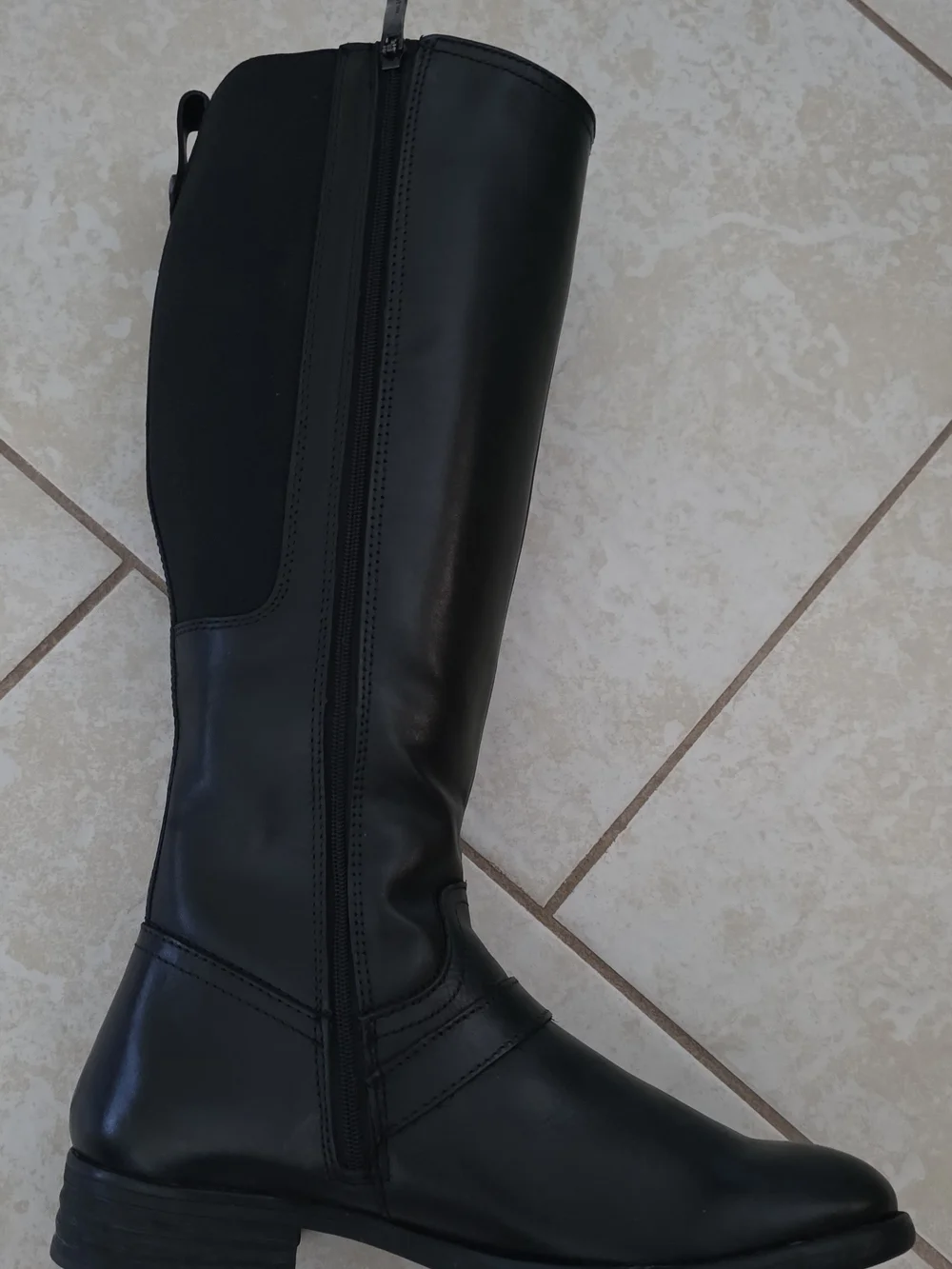 bussola Black, Leather, Up To The Knee Boots with Ankle Buckle